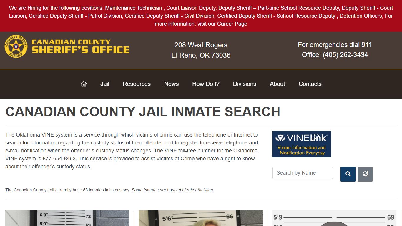 Inmate Search - Canadian County Sheriff's Office